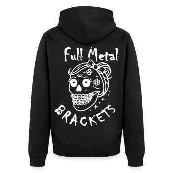 Fille Metal Rock Gothique avec motif drôle d’appareil dentaire - Veste à capuche bio Premium Unisexe - noir - Dos - Nico (187cm)