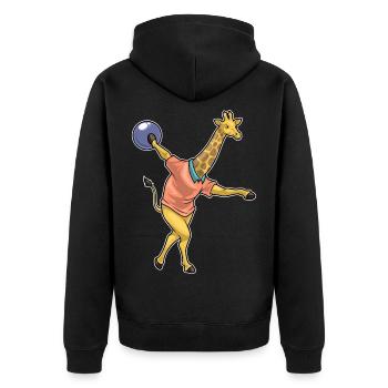 Giraffe Bowling Bowlingkugel - Unisex Premium Bio Zip Hoodie - Schwarz - Hinten - Nico (187cm)
