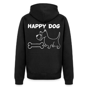 Un chien heureux (blanc) - Veste à capuche bio Premium Unisexe - noir - Dos - Nico (187cm)