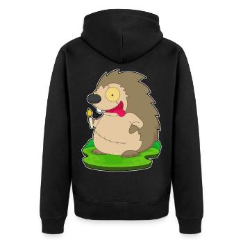 Hedgehog Halloween Zombie - Unisex Premium Organic Zip Hoodie - black - Back - Nico (187cm)