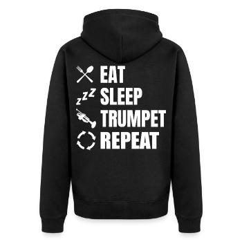 Manger Dormir Trompette Répéter - Veste à capuche bio Premium Unisexe - noir - Dos - Nico (187cm)