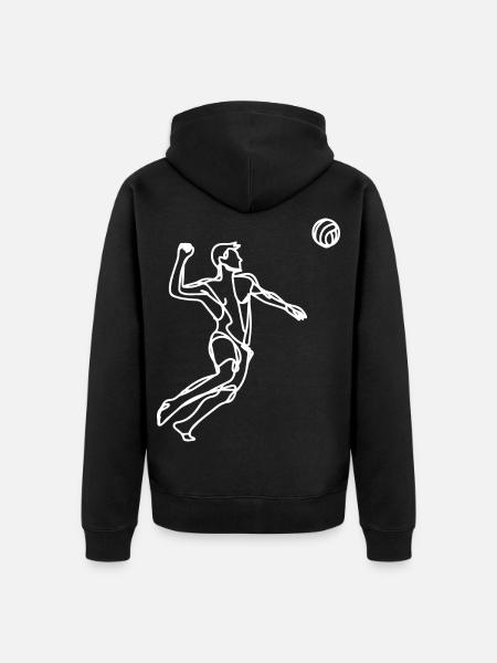 Beach Volleyball Sketch - Unisex Premium Organic Zip Hoodie - black