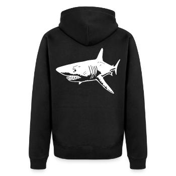 Le requin blanc prédateur - Veste à capuche bio Premium Unisexe - noir - Dos - Nico (187cm)