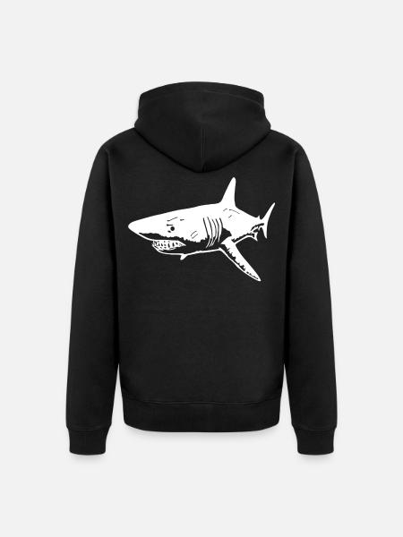 The predatory white shark - Unisex Premium Organic Zip Hoodie - black