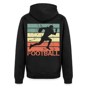 American Footballer - Unisex Premium Bio Zip Hoodie - Schwarz - Hinten - Nico (187cm)