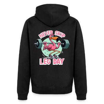 Jour des jambes Flamingo Leg Workout Cadeau de gymnastique drôle - Veste à capuche bio Premium Unisexe - noir - Dos - Nico (187cm)