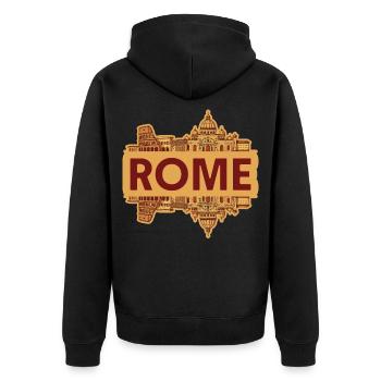 Rome Italy Skyline - Unisex Premium Organic Zip Hoodie - black - Back - Nico (187cm)