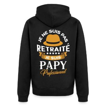 Retraité papy professionnel - Veste à capuche bio Premium Unisexe - noir - Dos - Nico (187cm)