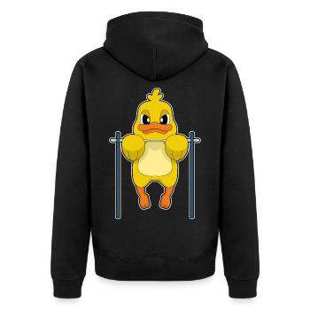 Duck Bodybuilder Tractions Musculation - Veste à capuche bio Premium Unisexe - noir - Dos - Nico (187cm)