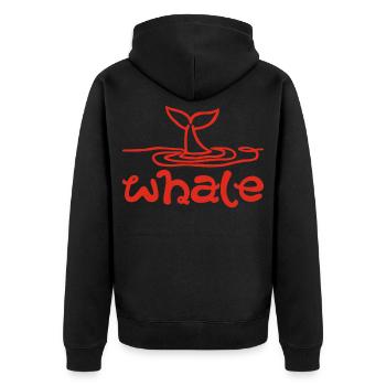 Le signe de la baleine (rouge) - Veste à capuche bio Premium Unisexe - noir - Dos - Nico (187cm)