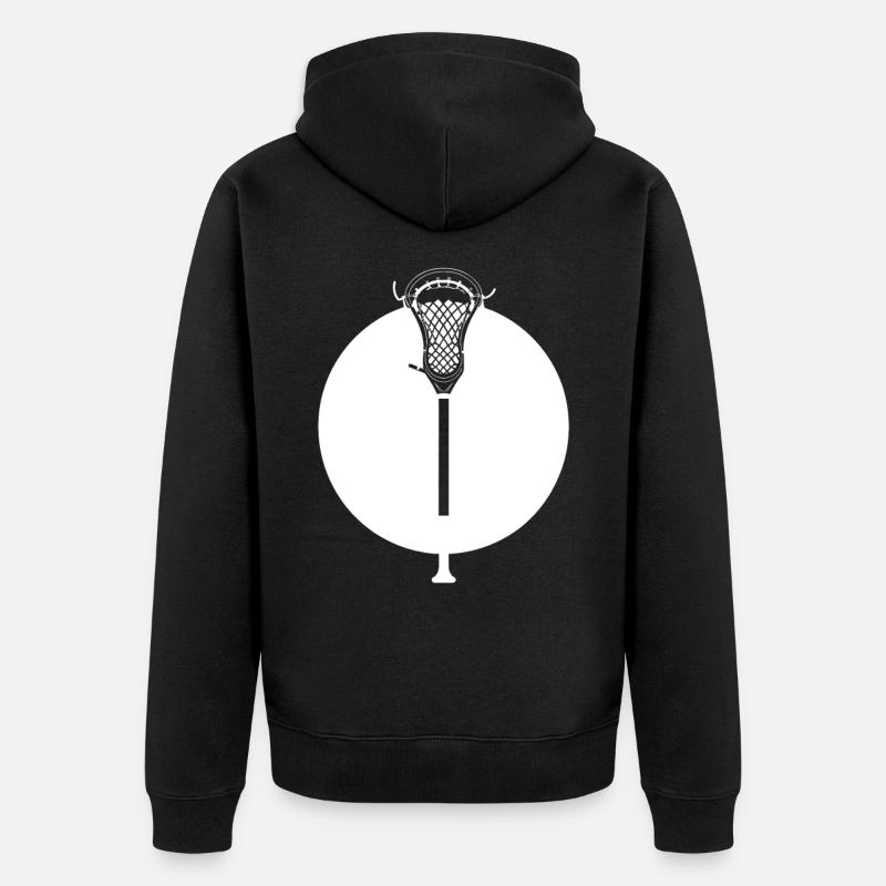 Dessin de batte de crosse - Veste à capuche bio Premium Unisexe - noir