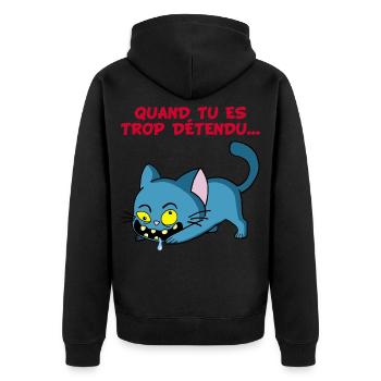 Chat manga détendu - Veste à capuche bio Premium Unisexe - noir - Dos - Nico (187cm)