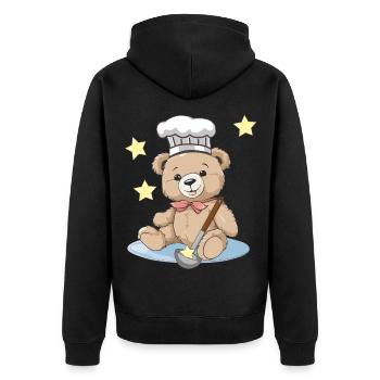 Teddy Star Cook Cooks Cook Cooking - Unisex Premium Organic Zip Hoodie - black - Back - Nico (187cm)