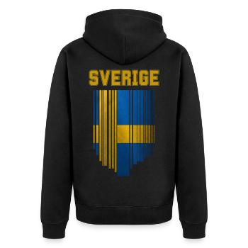 Flagge von Schweden, schwedischer Stolz - Unisex Premium Bio Zip Hoodie - Schwarz - Hinten - Nico (187cm)