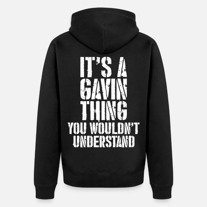 It's a gavin thing - Unisex Premium Bio Zip Hoodie - Schwarz