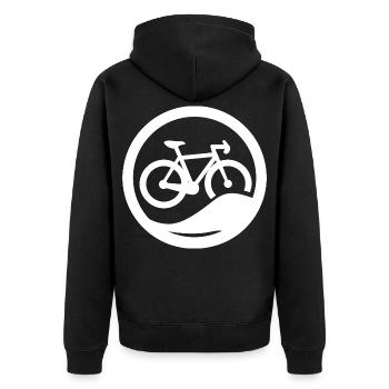 Bicycle Drawing - Unisex Premium Organic Zip Hoodie - black - Back - Nico (187cm)