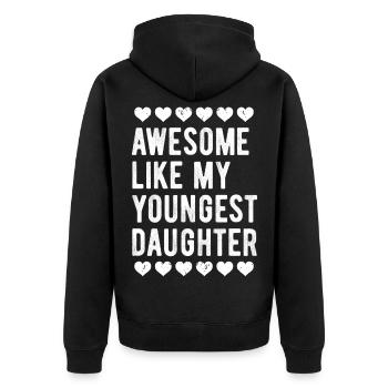 Génial comme ma plus jeune fille pour la fête des mères - Veste à capuche bio Premium Unisexe - noir - Dos - Nico (187cm)