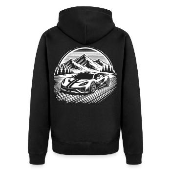 Silhouette Voiture Classique Rétro T-Shirt Voiture Classique - Veste à capuche bio Premium Unisexe - noir - Dos - Nico (187cm)