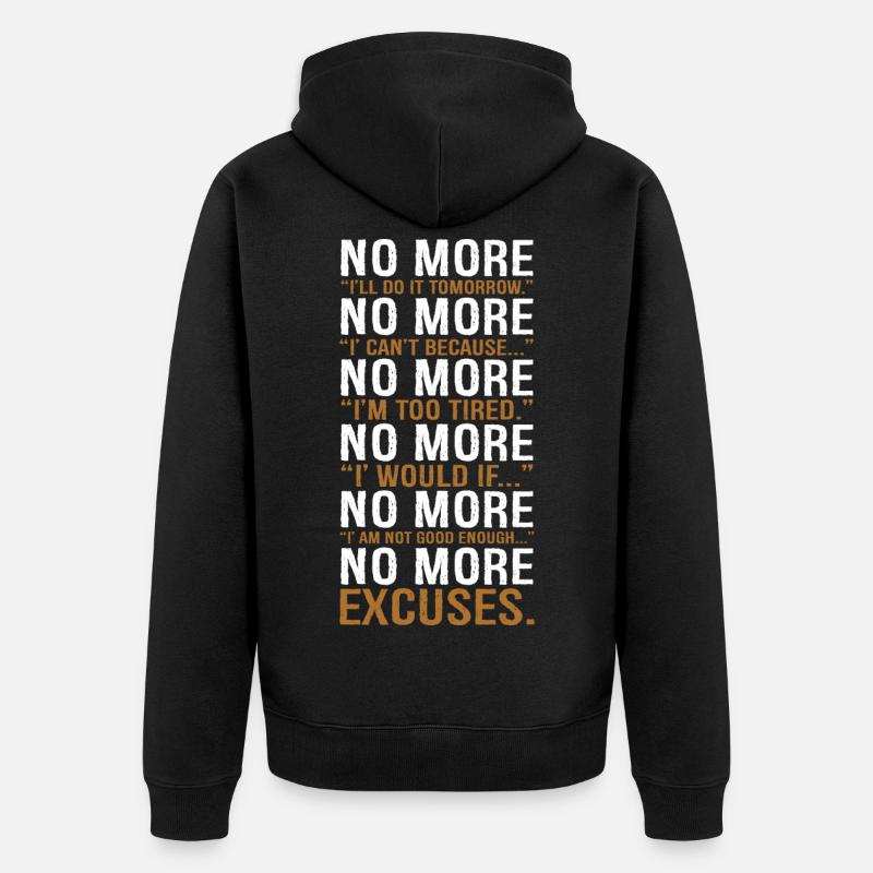 pas plus je le ferai demain - Veste à capuche bio Premium Unisexe - noir