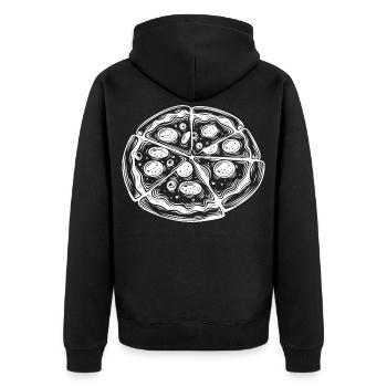 Dessin de pizza - Veste à capuche bio Premium Unisexe - noir - Dos - Nico (187cm)