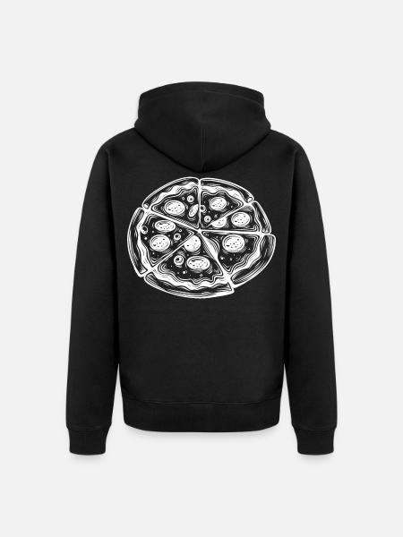 Pizza Drawing - Unisex Premium Organic Zip Hoodie - black