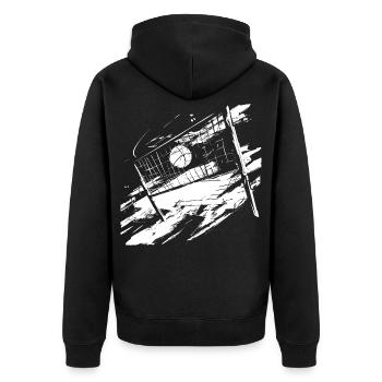 Croquis de volley-ball - Veste à capuche bio Premium Unisexe - noir - Dos - Nico (187cm)