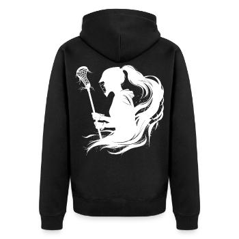 Joueur de crosse - Veste à capuche bio Premium Unisexe - noir - Dos - Nico (187cm)