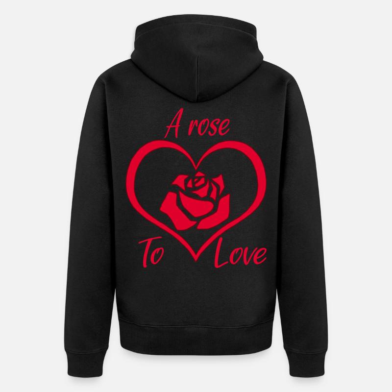 Une rose pour aimer - Veste à capuche bio Premium Unisexe - noir