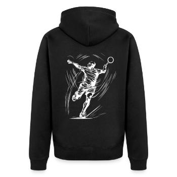 Badminton - Veste à capuche bio Premium Unisexe - noir - Dos - Nico (187cm)
