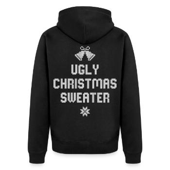 Christmas Sweater - Unisex Premium Bio Zip Hoodie - Schwarz - Hinten - Nico (187cm)