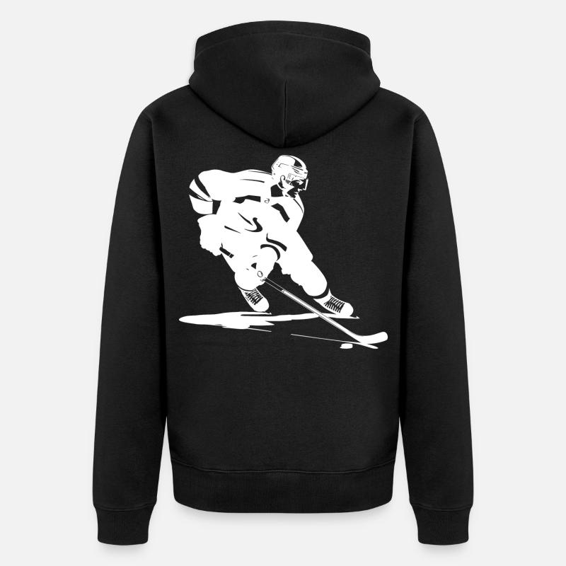 Graphismes de hockey sur glace - Veste à capuche bio Premium Unisexe - noir