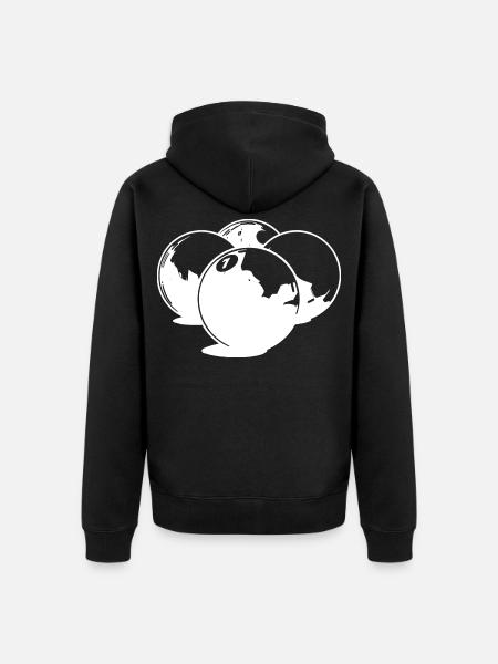 Billiard Balls Drawing - Unisex Premium Organic Zip Hoodie - black