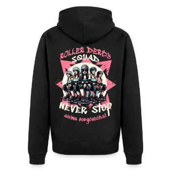 Équipe de roller derby - Veste à capuche bio Premium Unisexe - noir - Dos - Nico (187cm)
