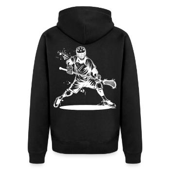 Joueur de crosse - Veste à capuche bio Premium Unisexe - noir - Dos - Nico (187cm)