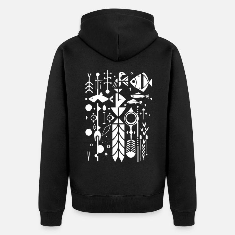 Silhouette de pêche - Veste à capuche bio Premium Unisexe - noir