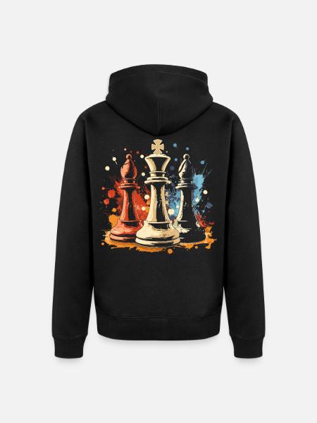 Chess Bishop and King Graffiti - Unisex Premium Organic Zip Hoodie - black