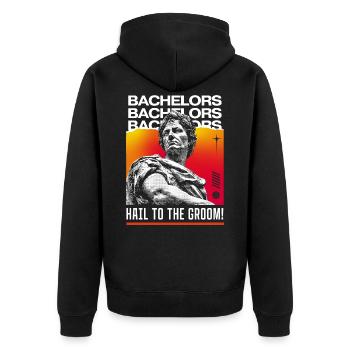 Hail to the Groom - Bachelor Party - Unisex Premium Organic Zip Hoodie - black - Back - Nico (187cm)
