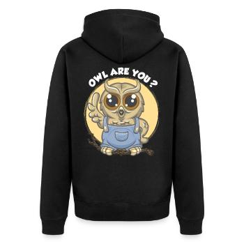 Owl are you ? - Veste à capuche bio Premium Unisexe - noir - Dos - Nico (187cm)