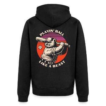 Baseball bête ours - Veste à capuche bio Premium Unisexe - noir - Dos - Nico (187cm)