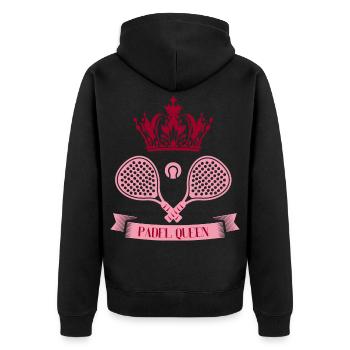 Cute Padel Tennis T-Shirt for Women, Paddle Tennis - Unisex Premium Organic Zip Hoodie - black - Back - Nico (187cm)