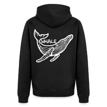 Der Riese der Meere - Unisex Premium Bio Zip Hoodie - Schwarz - Hinten - Nico (187cm)