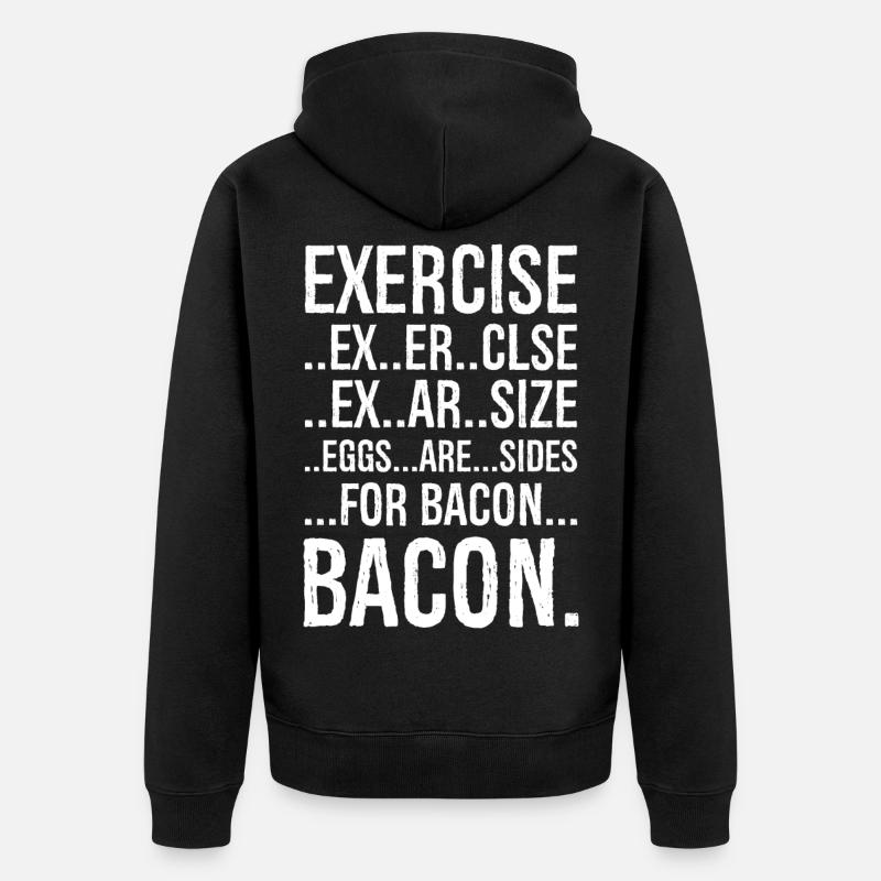 Exercice bacon - Veste à capuche bio Premium Unisexe - noir