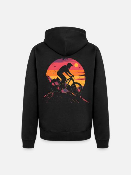 Mountain Biking 90s Look - Unisex Premium Organic Zip Hoodie - black