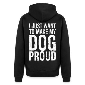 Je veux juste rendre le chien fier - Veste à capuche bio Premium Unisexe - noir - Dos - Nico (187cm)
