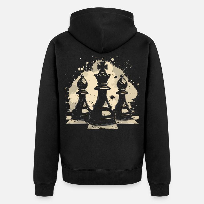 Graffiti d’échecs - Veste à capuche bio Premium Unisexe - noir