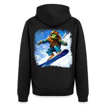 Snowboard Caméléon - Veste à capuche bio Premium Unisexe - noir - Dos - Nico (187cm)