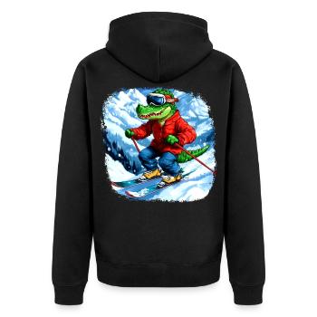 Skieur crocodile - Veste à capuche bio Premium Unisexe - noir - Dos - Nico (187cm)