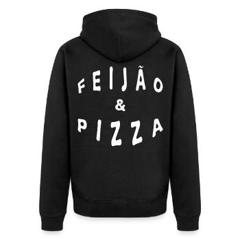 Italo Brasilianer Italiener Feijao &Pizza Geschenk - Unisex Premium Bio Zip Hoodie - Schwarz - Hinten - Nico (187cm)