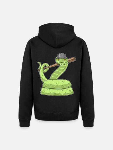 Snake Baseball Baseball Bat - Unisex Premium Organic Zip Hoodie - black
