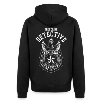 True Crime Détective Poulet Marque Cadeau Drôle - Veste à capuche bio Premium Unisexe - noir - Dos - Nico (187cm)